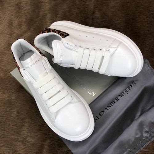 ALEXANDER MCQUEEN %HAKİKİ DERİ BAYAN AYAKKABI BEYAZ LEOPAR
